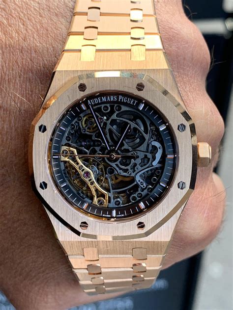 audemars piguet gold with diamonds|audemars piguet rose gold skeleton.